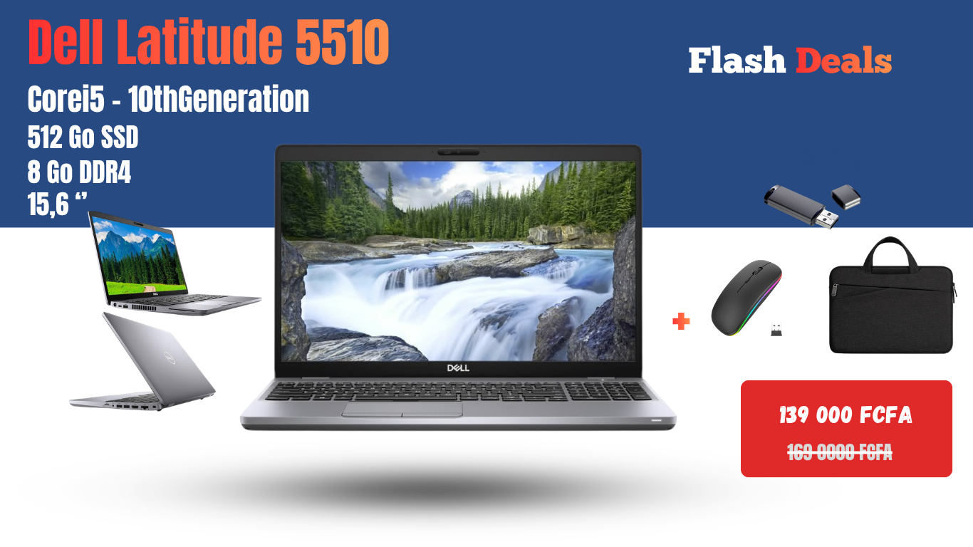 Dell Latitude 5510 – Core i5 10e gén, 8Go RAM, 512Go SSD