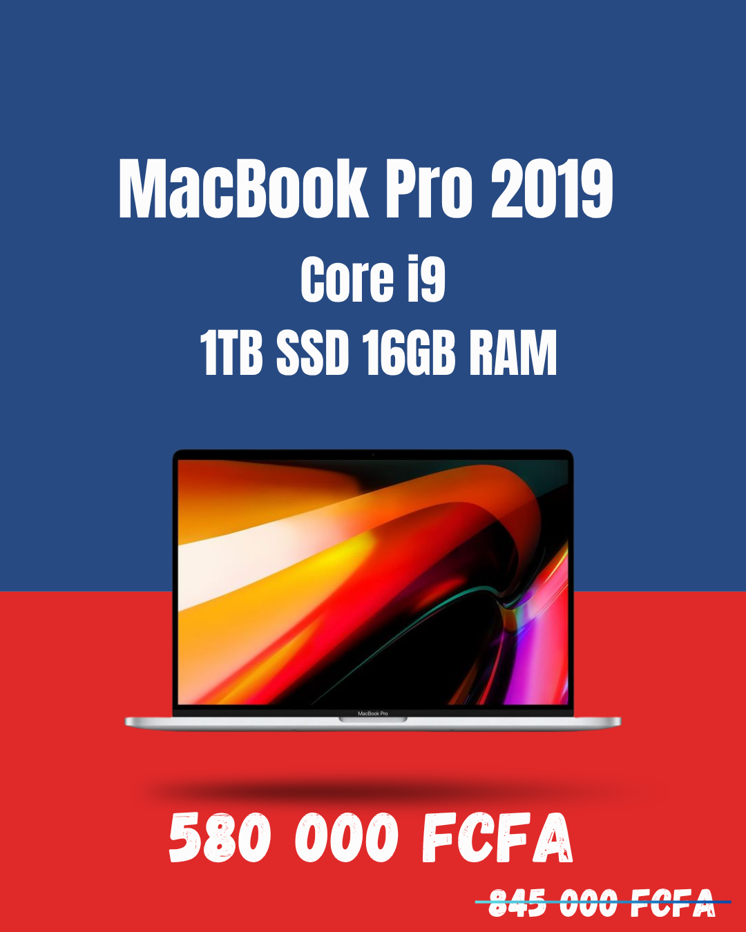 Apple MacBook Pro 2019 – Core i9, 16Go RAM, 1To SSD